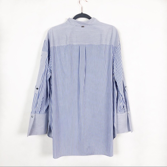 St. John • Pinstripe Overlay Button Up Shirt XL - Picture 3 of 8